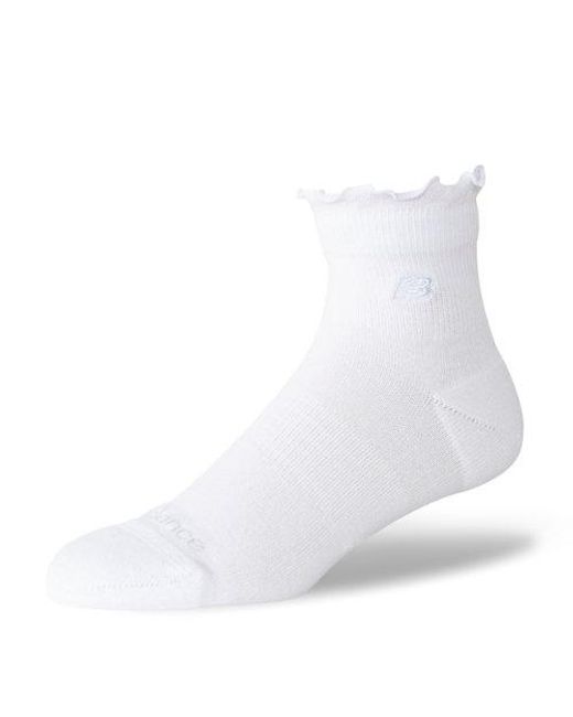 New Balance White Active Premium Ruffle Socks 1 Pair