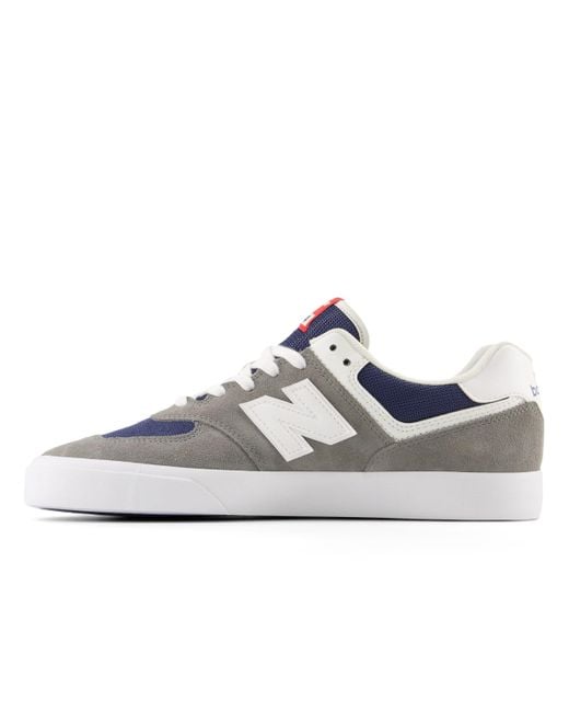 New Balance Blue Nb Numeric 574 Vulc In Grey/white Suede/mesh for men