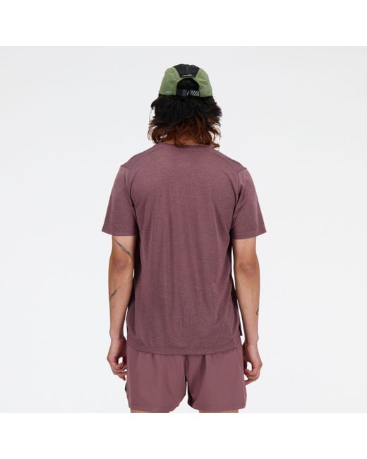 New Balance Red Athletics T-shirt In Brown Poly Knit for men