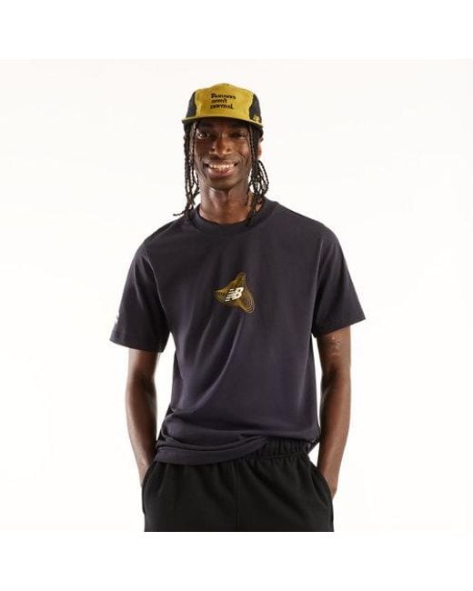 New Balance Black Marathon Du Mont Blanc Graphic T-Shirt for men