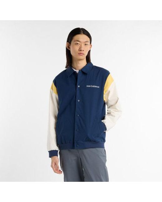 New Balance Blue Athletics Varsity Jacket for men