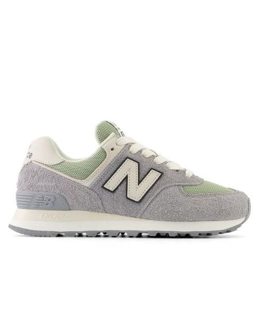 Femme 574 En Gris/Vert/, Suede/Mesh, Taille New Balance en coloris Gray