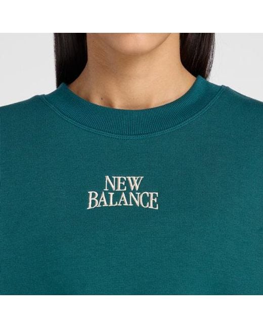 New Balance Green Trackside Fleece Crew