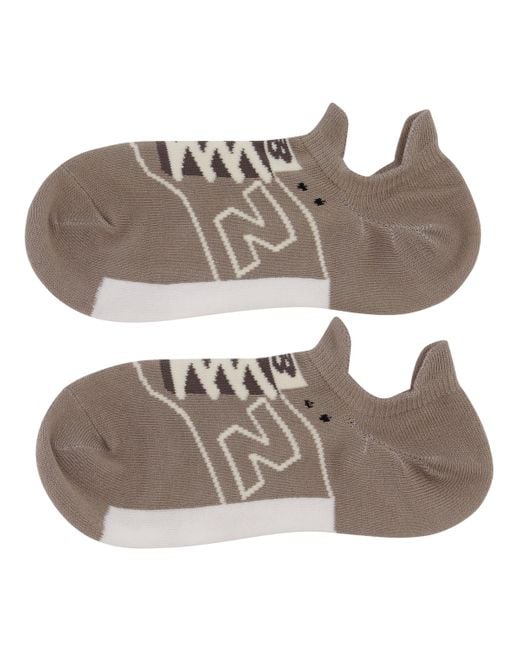 Sneaker fit no show sock 1 pair in grigio di New Balance in Metallic