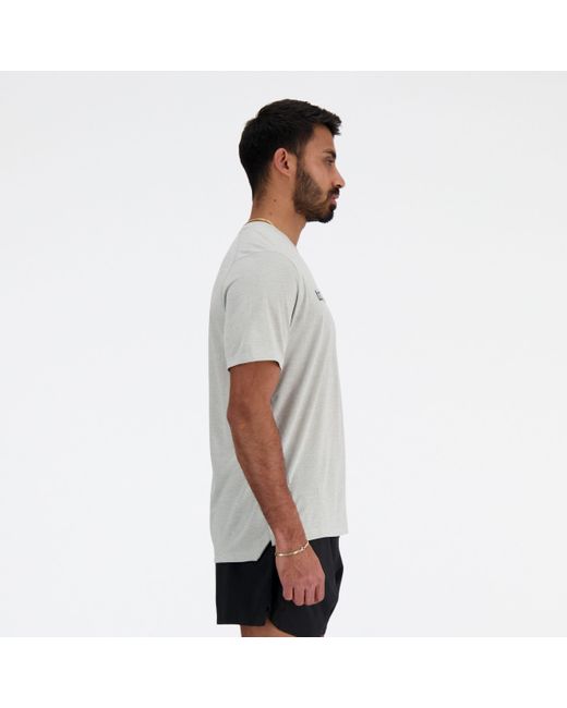 New Balance White London Edition Nb Athletics Run T-shirt In Grey Poly Knit for men