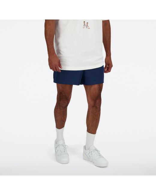New Balance Sport Essentials Mesh Short 5" In Blue Poly Knit for men