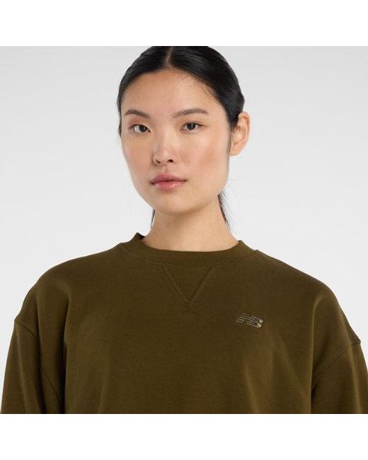 New Balance Green Athletics French Terry Crew Shirt