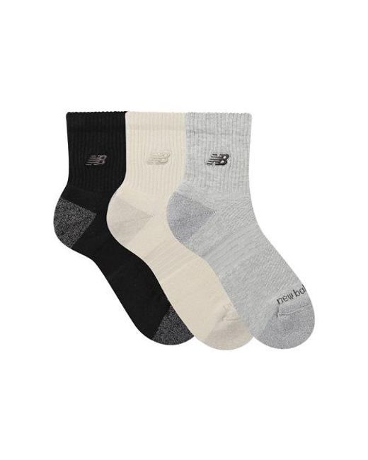 New Balance Black Active Premium Qtr 3 Pack Socks 3 Pack