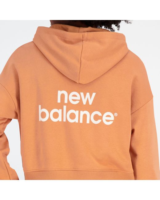 New Balance Black Essentials Reimagined Archive French Terry Hoodie In Brown Cotton