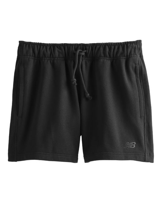 New Balance Black Athletics French Terry Short 5" In Cotton for men