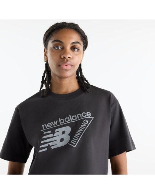 New Balance Black Classic Tri-Logo T-Shirt