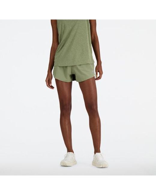 Femme Rc Short 3&Quot; En, Polywoven, Taille New Balance en coloris Green