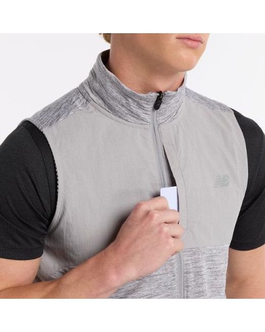 New Balance Gray Rc Essential Heat Grid Vest for men