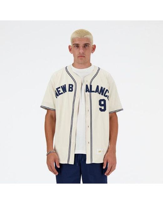 Homme Sportswear'S Greatest Hits Baseball Jersey En, Polywoven, Taille New Balance pour homme en coloris White