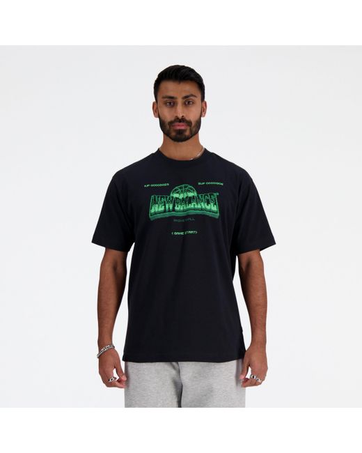 New Balance Black Game Start Graphic T-shirt for men