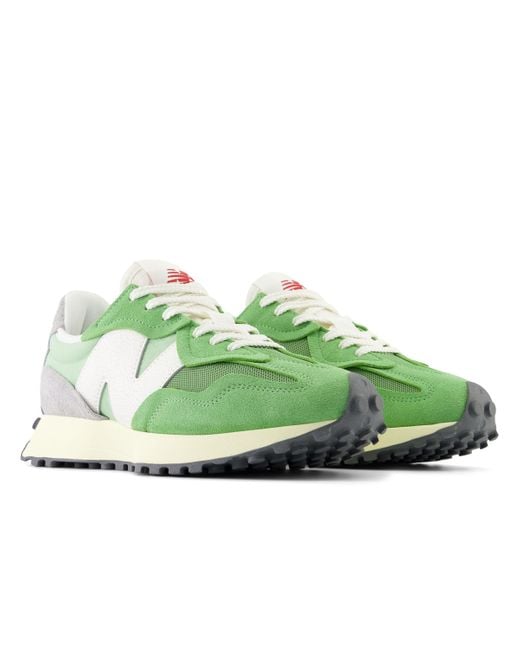 New Balance 327 In Green Suede/mesh