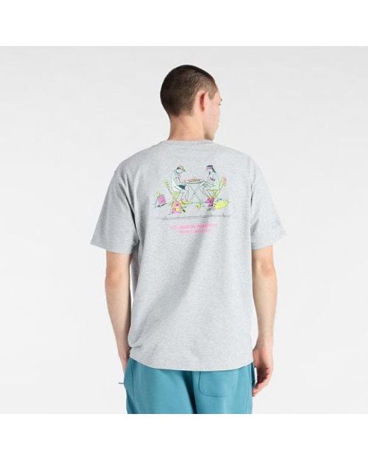New Balance Gray London Edition Graphic T-Shirt 1 for men