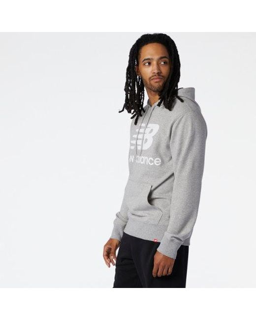 New Balance Gray Nb Essentials Pullover Hoodie for men