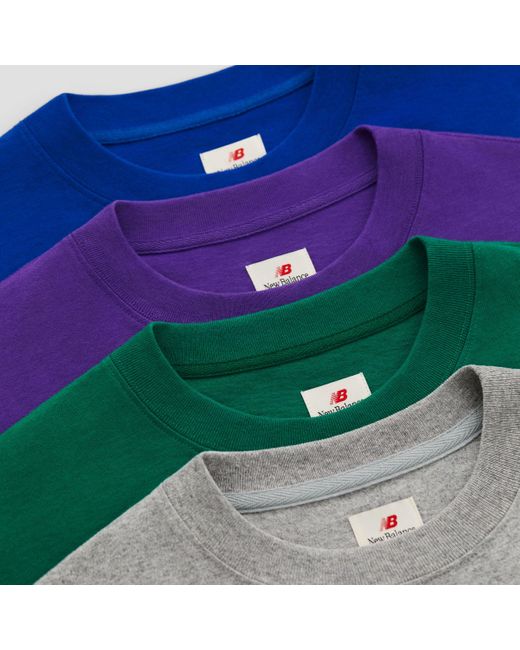 New Balance Green Made In Usa Core Long Sleeve T-shirt In Cotton Jersey