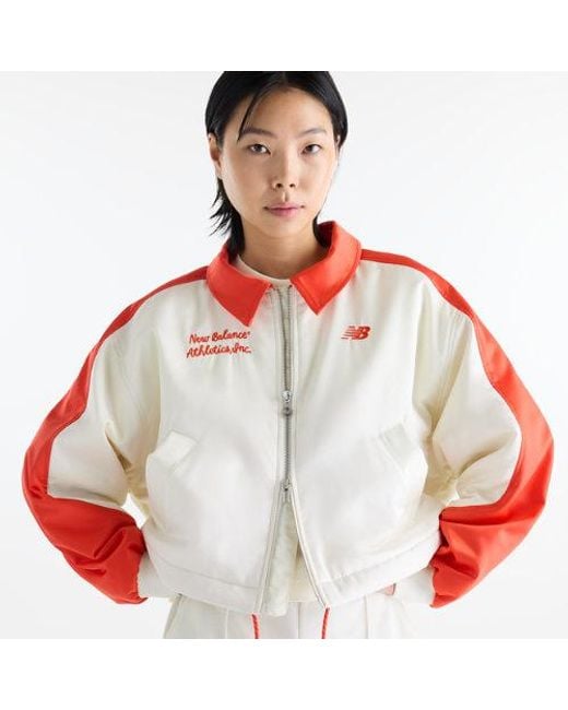 New Balance White Sport Legacy Stadium Jacket