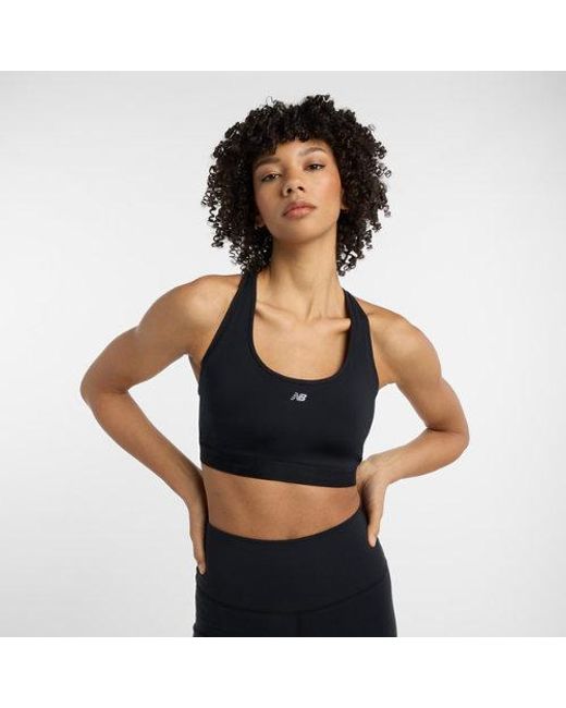 New Balance Black Nb Essential Run Bra