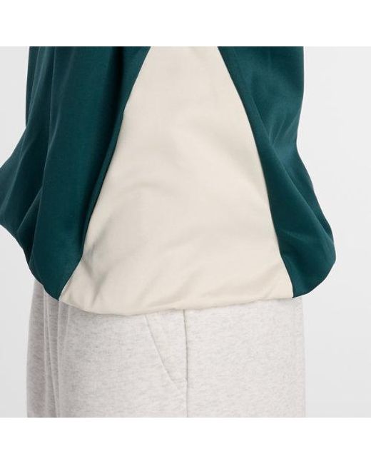 New Balance Green Satin Woven Pullover