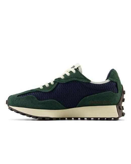 New Balance 327 In Green/grey Suede/mesh