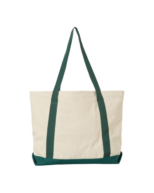 New Balance Natural Classic Canvas Tote In Green Cotton
