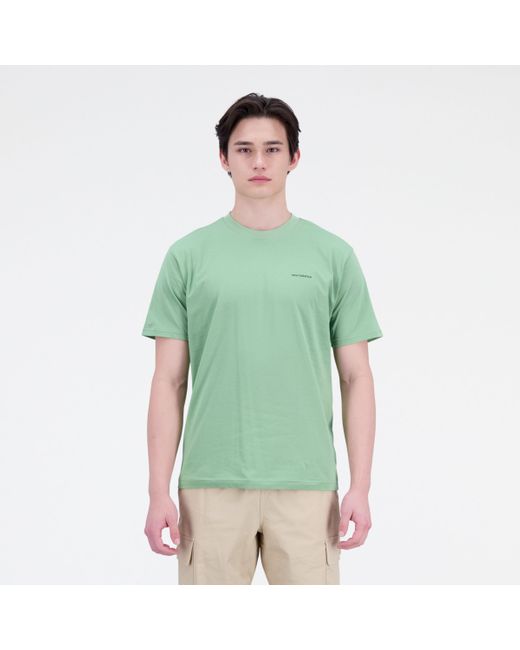 New Balance Essentials cafe shop front cotton jersey t-shirt in grün in Green für Herren