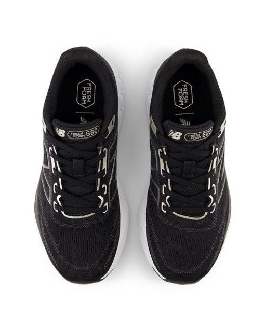 New Balance Blue Fresh Foam 680 V8 In Black/beige/white Textile