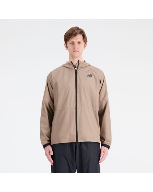 New Balance Natural R.w.tech Lightweight Woven Jacket In Brown Polywoven for men