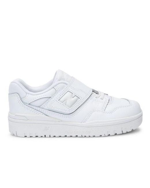 New Balance White Kinder 550 Bungee Lace With Top Strap