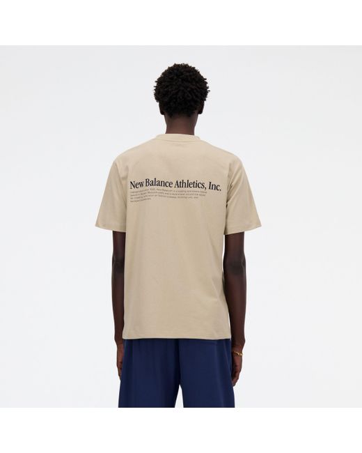 New Balance Athletics flocked t-shirt in Blue für Herren