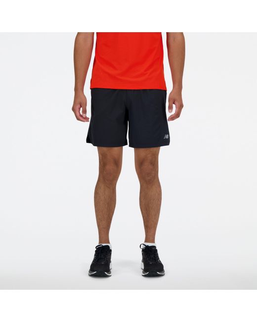 New Balance Red Rc Short 7" In Black Polywoven for men