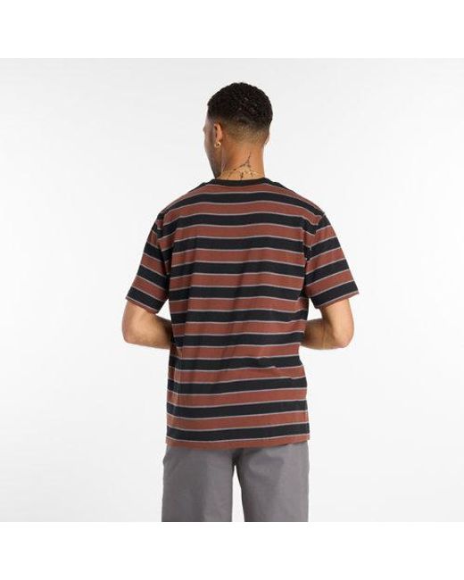 Hombre Numeric Thin Stripe T-Shirt En, Jersey De Algodón, Talla New Balance de hombre de color Brown