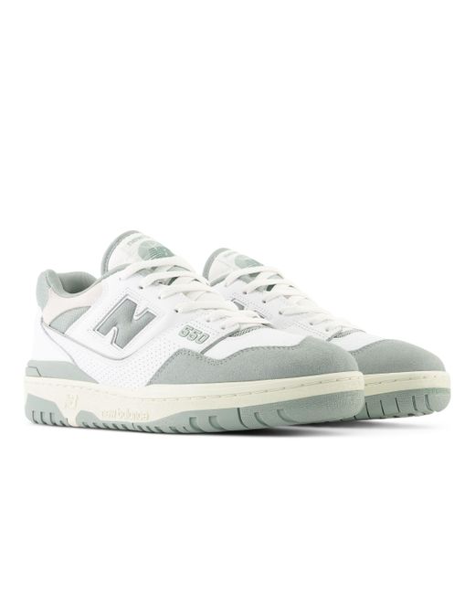 New Balance 550 In White/green Leather