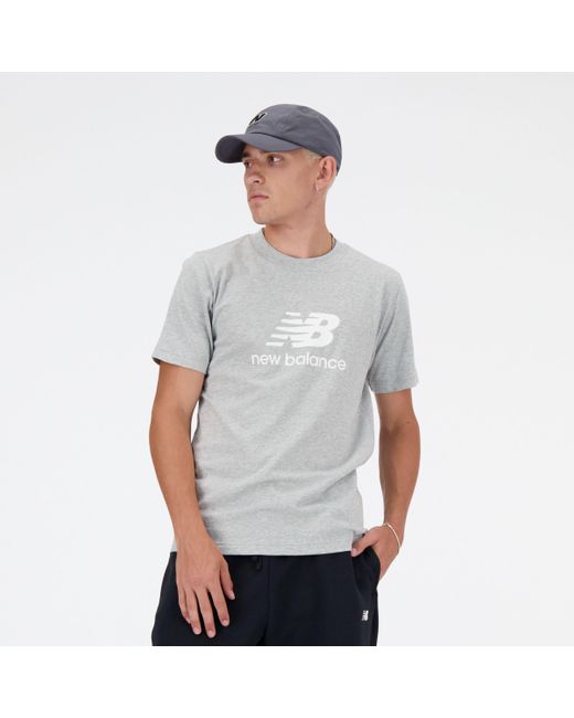 New Balance Gray Sport Essentials Logo T-shirt for men