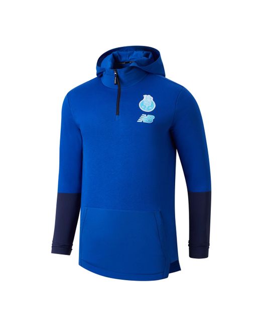 New Balance Blue Fc Porto Overhead Hoodie In Black Polyester for men