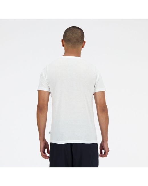 Sport essentials heathertech graphic t-shirt in bianca di New Balance in White da Uomo