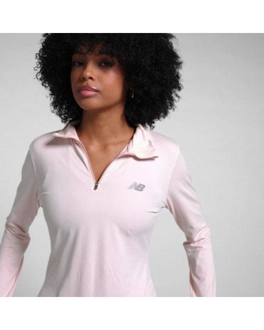 New Balance Purple Sport Essentials Space Dye 1/4 Zip