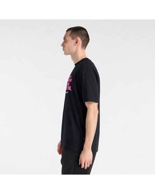 New Balance Black London Edition Finisher Graphic T-Shirt for men