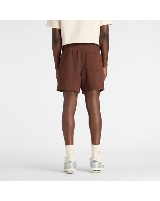 New Balance Brown Athletics French Terry Short 5" for men
