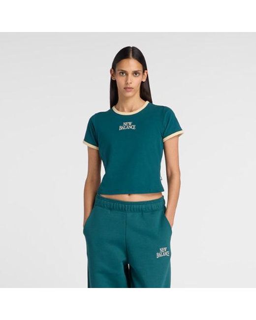 New Balance Green Trackside Ringer T-Shirt