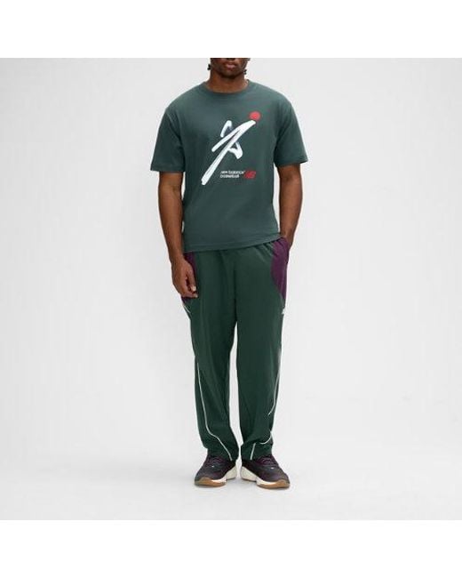 New Balance Green Basketball Painted T-Shirt for men