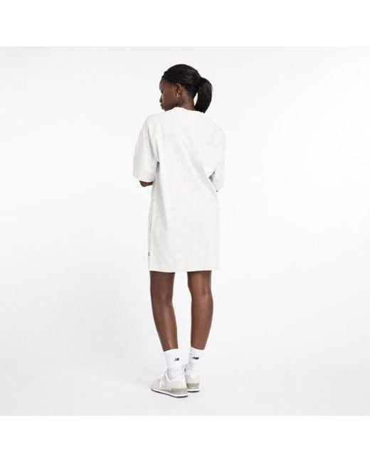 New Balance Graphic Jersey T Shirt Dress in White Lyst UK