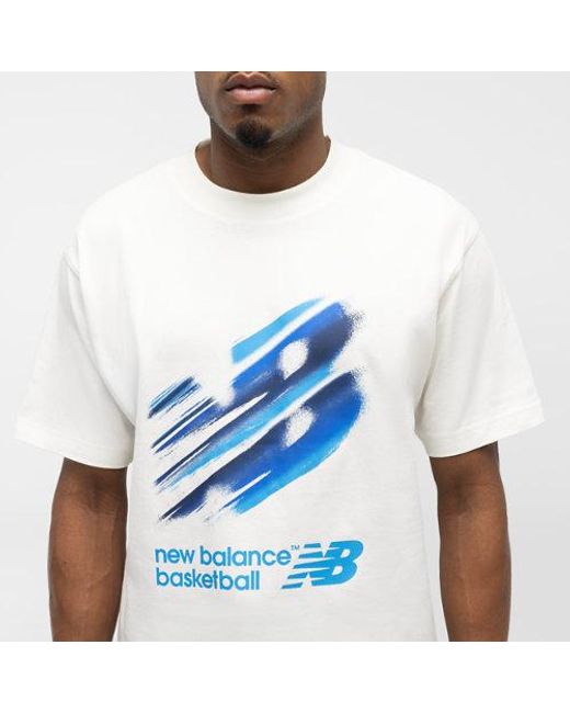 New Balance Blue Basketball Graphic T-Shirt for men