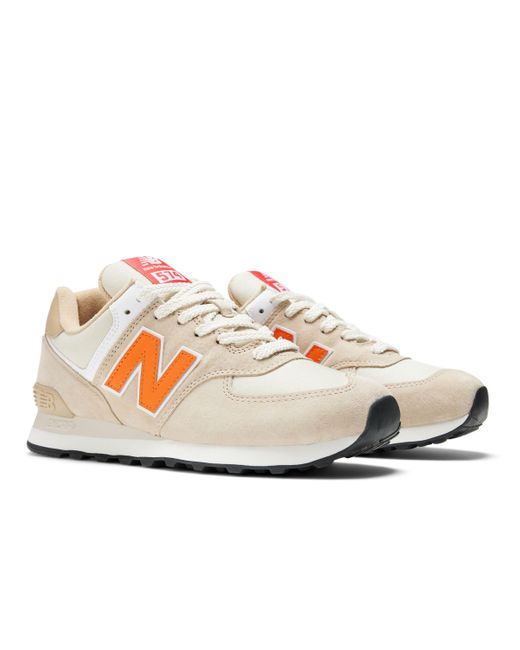 New balance sale 574 orange suede