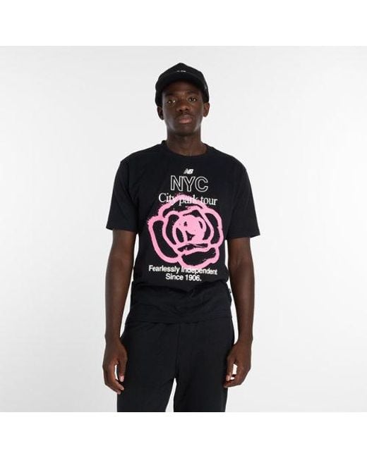 New Balance Black Nyc City Run T-Shirt for men