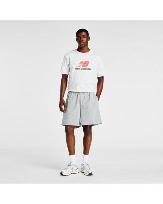New Balance White Athletics Stretch Woven Short 7" for men