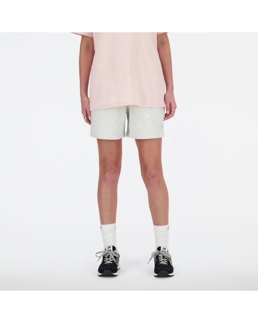 Athletics french terry short in grigio di New Balance in Pink